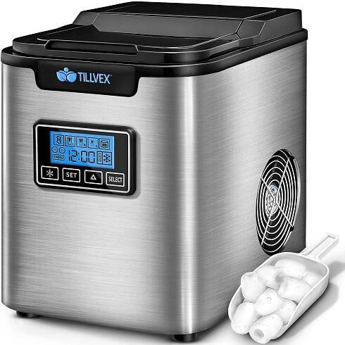 tillvex výrobník kostek ledu nerezová ocel stříbrná 12 kg - Náhled obrázku produktu 1