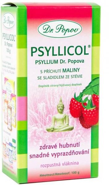 Dr. Popov Psyllicol s příchutí maliny 100 g