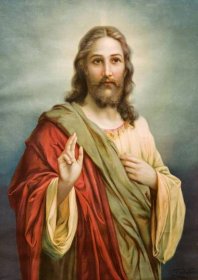 Stáhnout - Kopii typické katolické obrazu Ježíše Krista ze Slovenska od malíře zabateri. — Stock obrázek