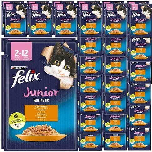 FELIX JUNIOR FANTASTIC KUŘE S ŽELÉ 48x85 g