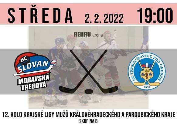 Poslední zápas základní části proti Třebechovicím rozhodne o soupeři pro osmifinále – HC Slovan Moravská Třebová