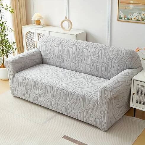 Housse de Canapé Extensible - Design Élastique à Clip avec Tissu * aux Plis, Une Pièce pour Canapés 1/2/3/4 places, Style Méditerranéen Moderne Bleu, Beige, Marron, Noir, Blanc, *, Marine - Adaptée au Coucher Simple/Double ou Plus * Tailles, Lavable en Machine et * Avec Divers Types de *, Housses de Canapé pour Sofa,Housse de Canapé Housses de Canapé pour Salon,Housses de Canapé Housse de Canapé Housses de Salon,Housses de Canapé pour Salon