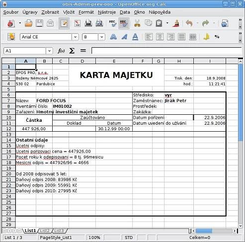 EPOS PRO s.r.o. - OBIS4SQL - ScreenShots