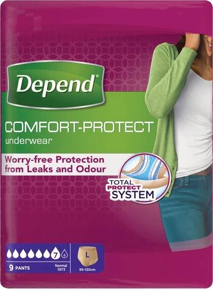 Depend natahovací kalhotky Normal L pro ženy 9 ks
