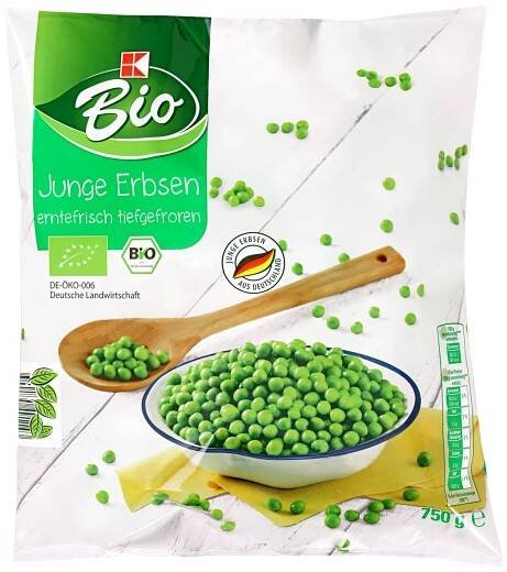 Do sortimentu K-bio patří například mražený bio hrášek