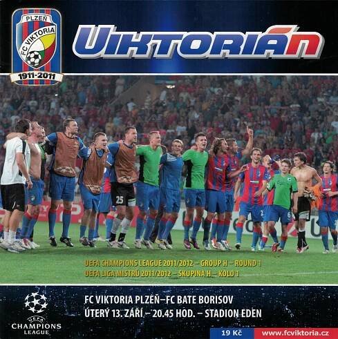 program - skupina Ligy mistrů - FC Viktoria Plzeň - FK Bate Borisov 1:1 - 13.09.2011 - Stadion Eden, Praha, Czech Republic