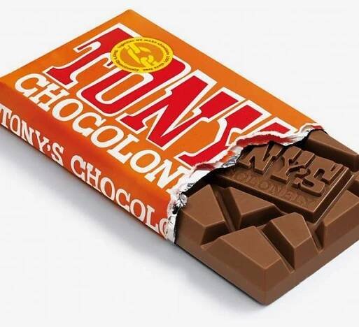 Tony's Chocolonely 32% Milk Chocolate Bar with Caramel and Sea Salt