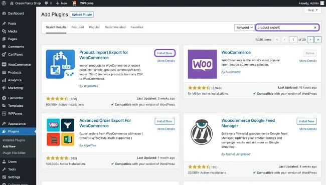 Installing New WordPress Plugin | Product Import Export for WooCommerce