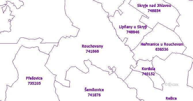 Katastrální mapa Rouchovany