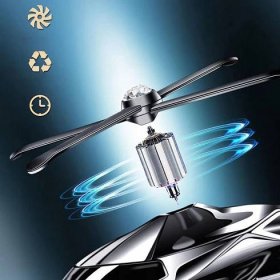 Car Air Freshener 25db Low Noise Long-lasting Helicopter Solar Energy Rotating Aromatherapy Diffuser Car Ornament Decoration