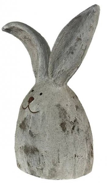 Veliká béžovo-šedá antik dekorace hlava králíka - 35*22*53 cm Clayre & Eef