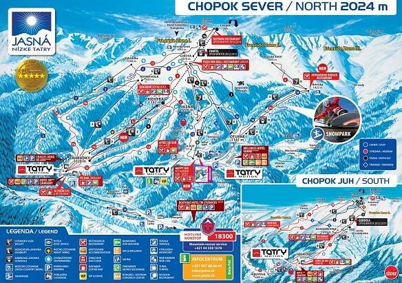 Fotka, Foto Mapa lyžařského střediska Chopok sever