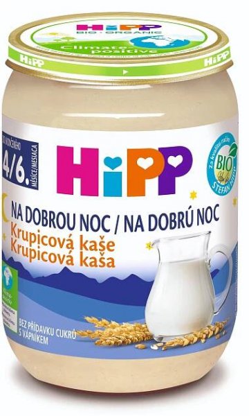 HiPP BIO Kaše na dobrou noc krupicová - 6× 190 g