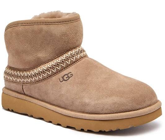 Kůžoné sněhule CLASSIC MINI CRESCENT UGG | Béžová s příměsí vlny 1158262