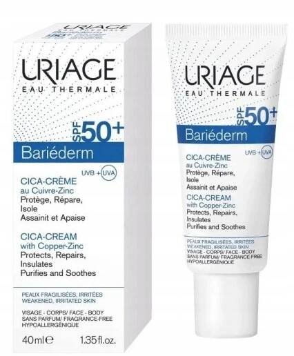 Uriage, Bariederm Cica krém SPF 50+, 40 ml