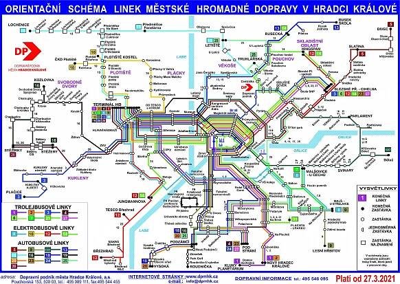MHD Hradec Králové (DPMHK) - Mapa, cena jízdenek a jízdní řády