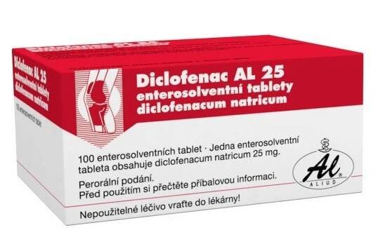 DICLOFENAC AL 25MG enterosolventní tableta 100