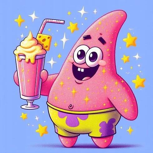 VÝTISK oplatek na dort Cukrová Hmota SpongeBob Hvězdice Patrik