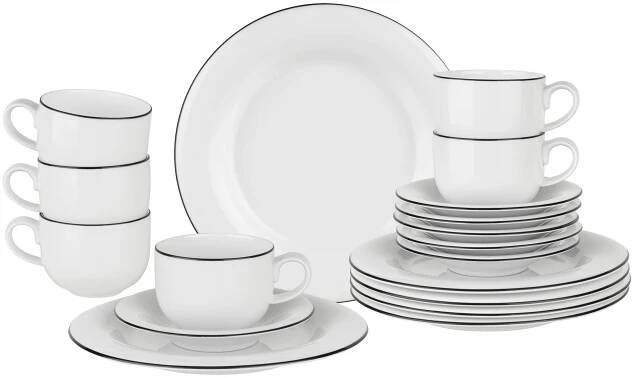 XXXLutz KÁVOVÝ SERVIS, 18dílné, porcelán Novel - Kávové servisy - 005653002701