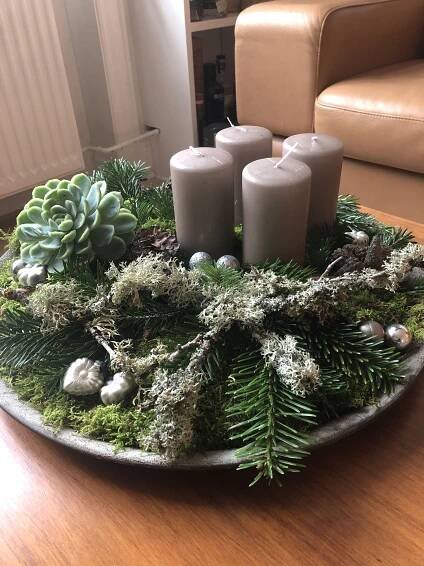 Festive Christmas Candle Display