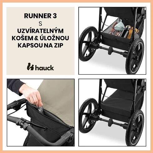 Hauck Sporťák Runner 3 s ruční brzdou 