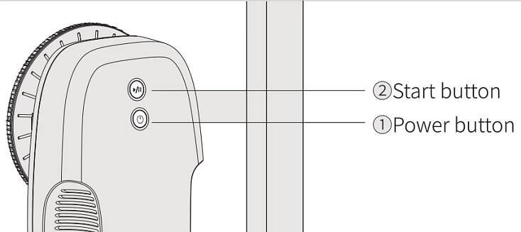 xiaomi DDC robot na čištění oken - tlačítko srart