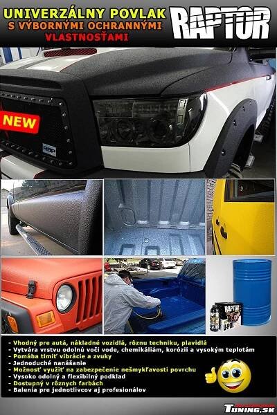 RAPTOR U-POL Liner - univerzální ochranný nástřik černý 1L set | Autodoplňky.cz - Tuning shop