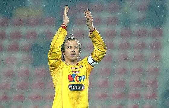Příbramský fotbalista Rudolf Otepka v utkání na Spartě, rok 2005