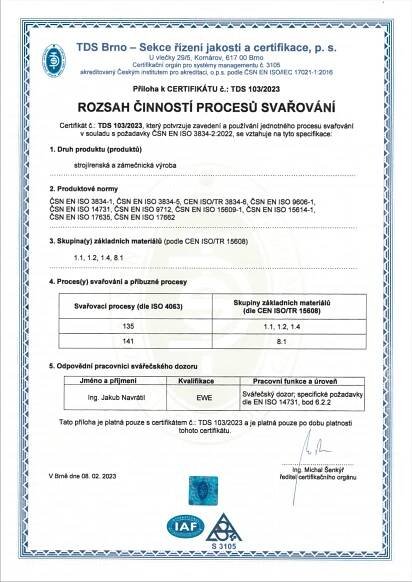 Certifikáty | Kovok.cz