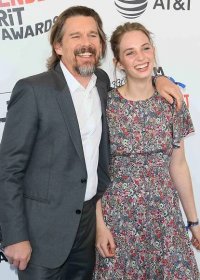 Ethan Hawke and Maya Hawke arrive for the 2018 Film Independent Spirit Awards in Santa Monica, California, on March 3, 2018