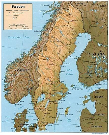 Maps of Sweden | Collection of maps of Sweden | Europe | Mapsland | Maps of the World