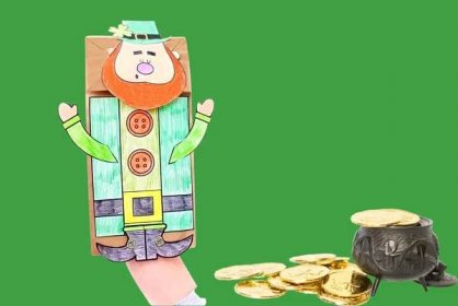 Leprechaun Paper Bag Puppet with Free Printable Template