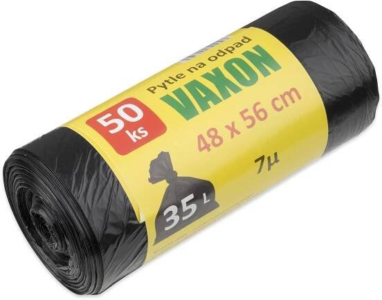 Pytle na odpad Vaxon 35l, 50ks, 7μm, černé 19 Kč