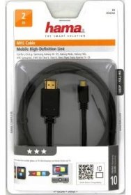 Hama MHL kabel (micro USB vidlice – HDMI zásuvka), pasivní, 2 m | Alemat.cz 