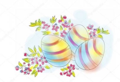Ručně kreslenou velikonoční vajíčka