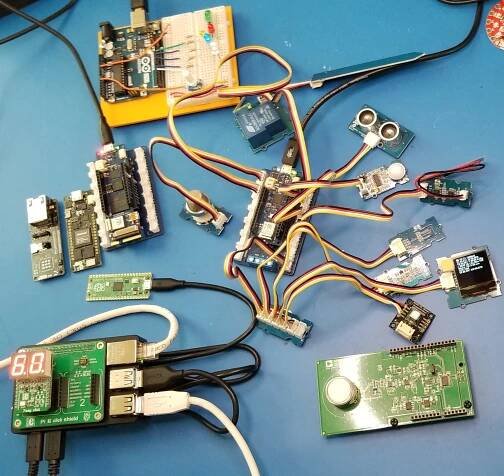 Arduino UNO, MKR WiFi 1010, VIDOR 4000, Protenta H7 & camera, Raspberry PI 4B, Pico RP2040 and sensors