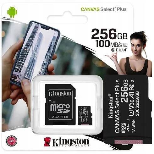 Pamäťová karta Kingston micro SD 256GB UHS + adaptér