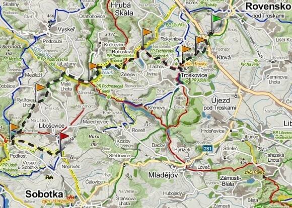 Turistická trasa: Trosky - Kost - Hrad Kost