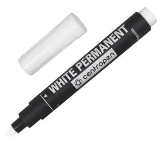 Bílý silný lihový fix Centropen 8586 kulatý hrot 