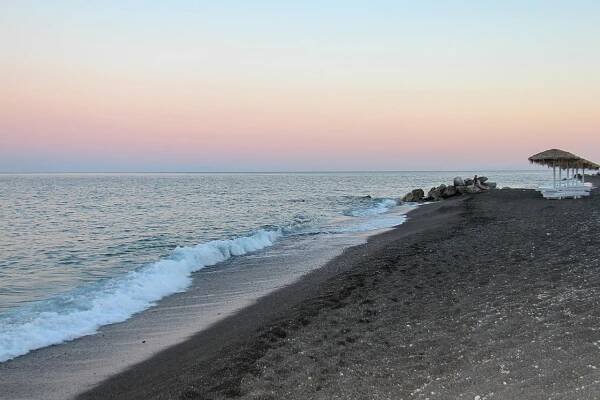 Perissa, Santorini, Černá Pláž, Moře