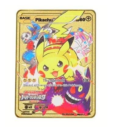 Zlaté, kovové sběratelské karty Pokémon - Mom & Kids