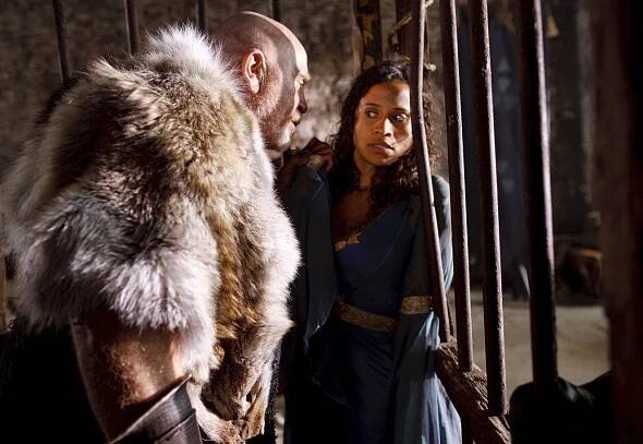 Merlin - Lancelot a Gwen - Z filmu - James Cosmo, Angel Coulby