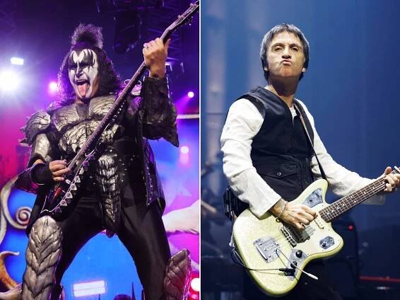 Gene Simmons of Kiss and Johnny Marr of The Smiths