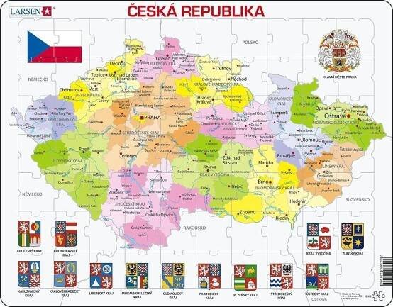 Larsen Mapa Česká republika puzzle 70 dílků