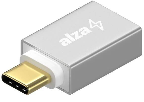AlzaPower USB-C (M) to USB-A (F) 3.2 Gen 1 OTG stříbrný