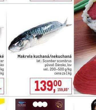 Makro Makrela kuchaná / nekuchaná nabídka
