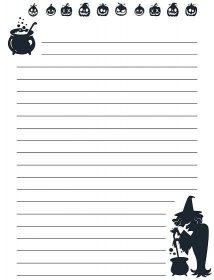 Printable Halloween Cooking Witch Writing Paper