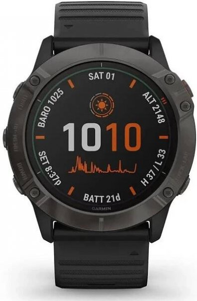 Garmin Fenix 6X Pro Solar Titanium Gray DLC/Black Band (MAP/Music)
