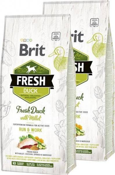 Brit Dog Fresh Duck & Millet Active Run & Work 2 x 12 kg od 1 911 Kč