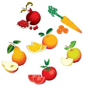 Sada ovoce zelenina — Stockový vektor